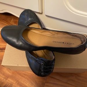 Lucky Brand Black Leather Flats